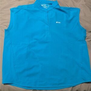 Figs Blue Rafaela scrub top